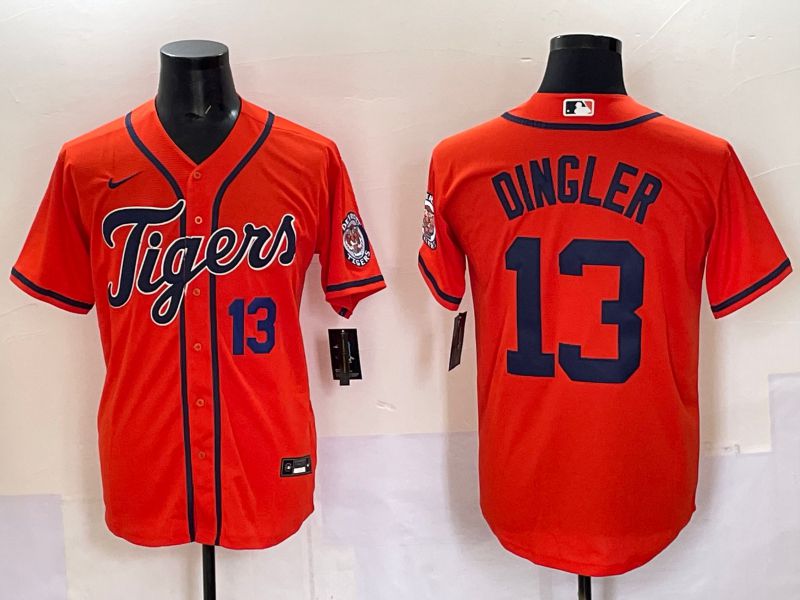 Men Detroit Tigers #13 Dingler Orange Game 2025 Nike MLB Jersey style 002->detroit tigers->MLB Jersey